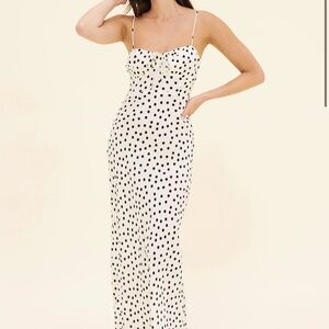 Sisterhood Violet Cream Black Polka Slip Dress XS